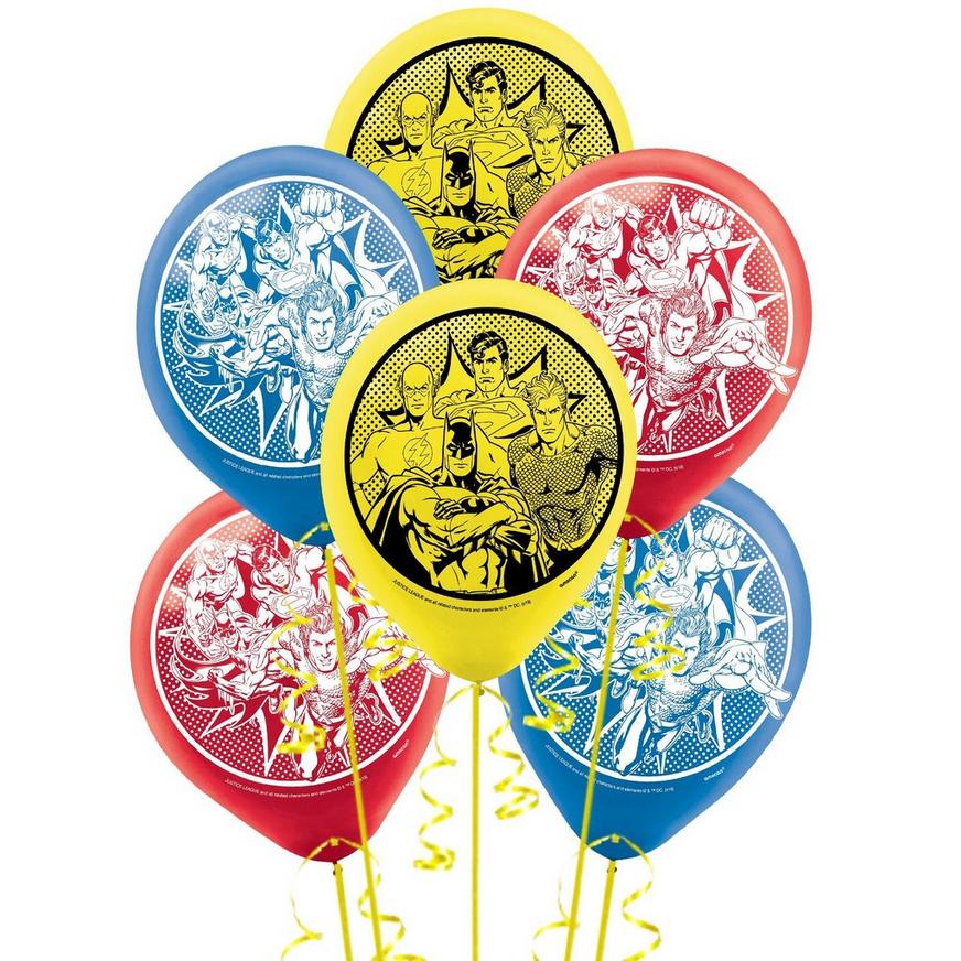 Justice League Heroes Unite Balloons, 12in, 6ct