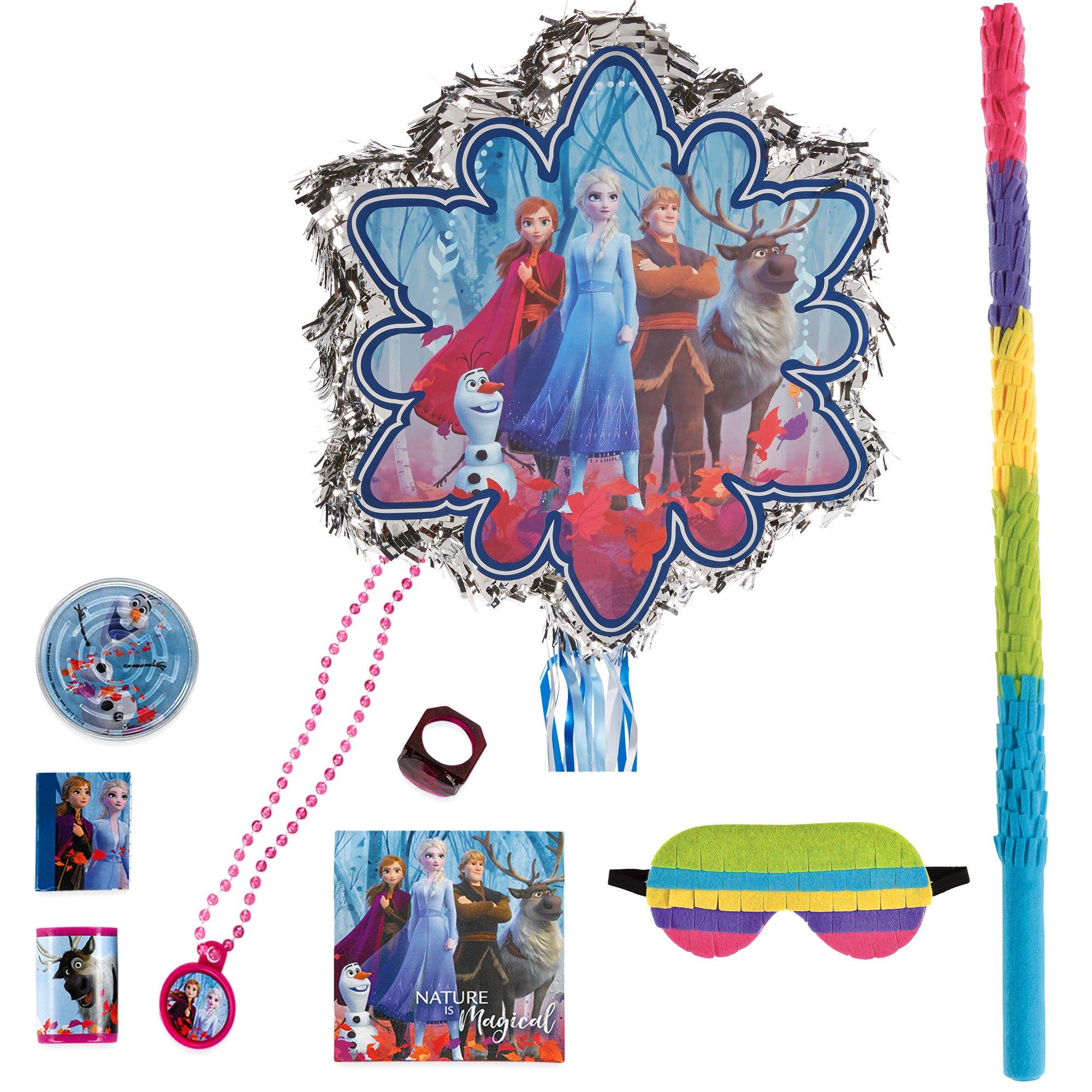 Disney Frozen 2 Shaped Drum Pull String Pinata - 21.75 x 19.25 -  Multicolor Cardboard & Paper - Perfect for Birthdays & Themed Parties (1  Pc.)
