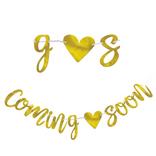 Metallic Gold Coming Soon Letter Banner