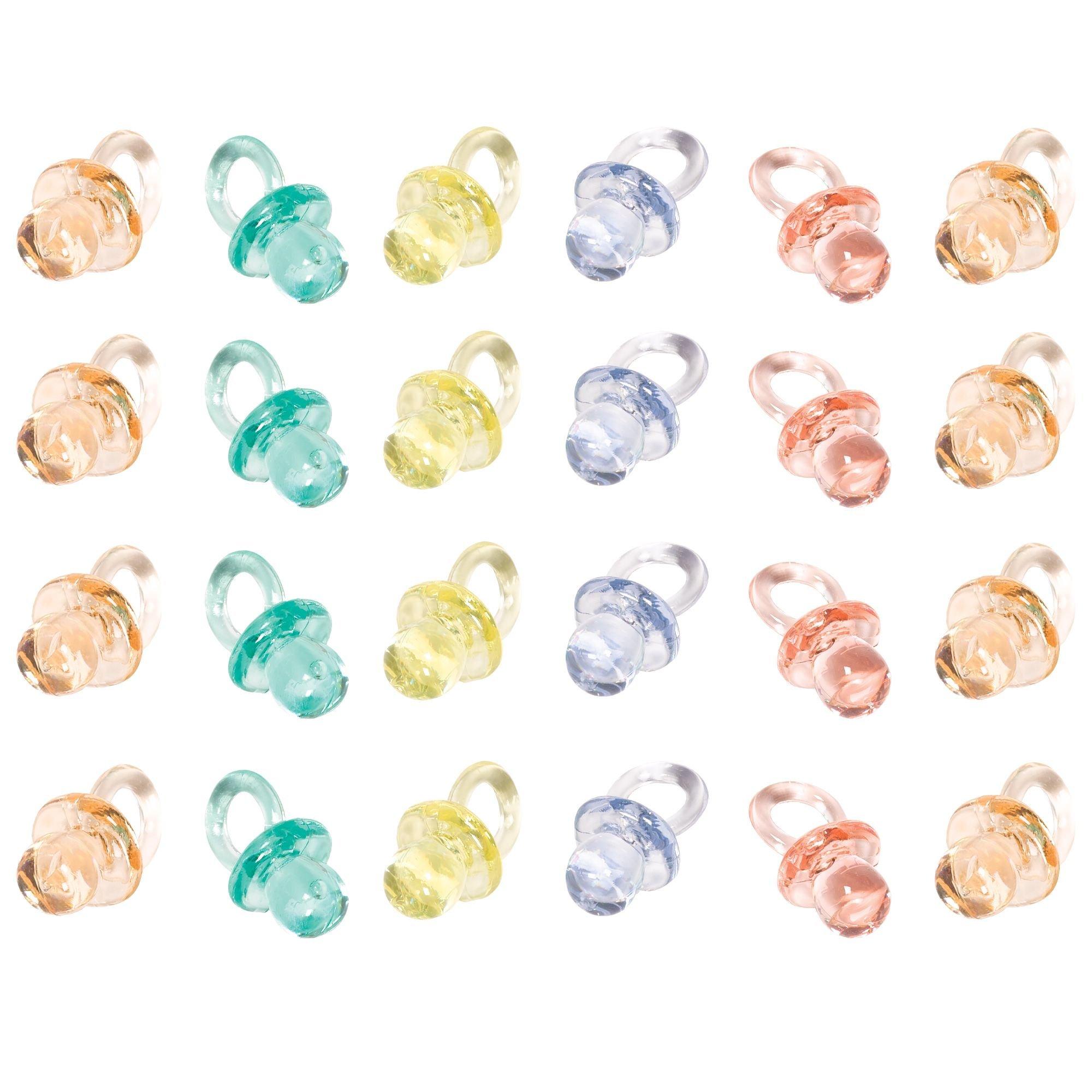Mini Pastel Pacifier Baby Shower Favor Charms, 24ct Party City