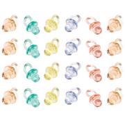 Mini Pastel Pacifier Baby Shower Favor Charms, 24ct