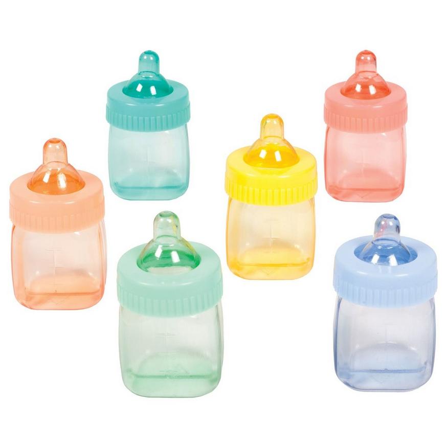 Mini Pastel Bottles Baby Shower Favors, 6ct