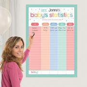 Pastel Stars Guess Baby's Statistics Baby Shower Game