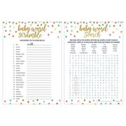 Dots & Stars Word Scramble & Word Search Baby Shower Game