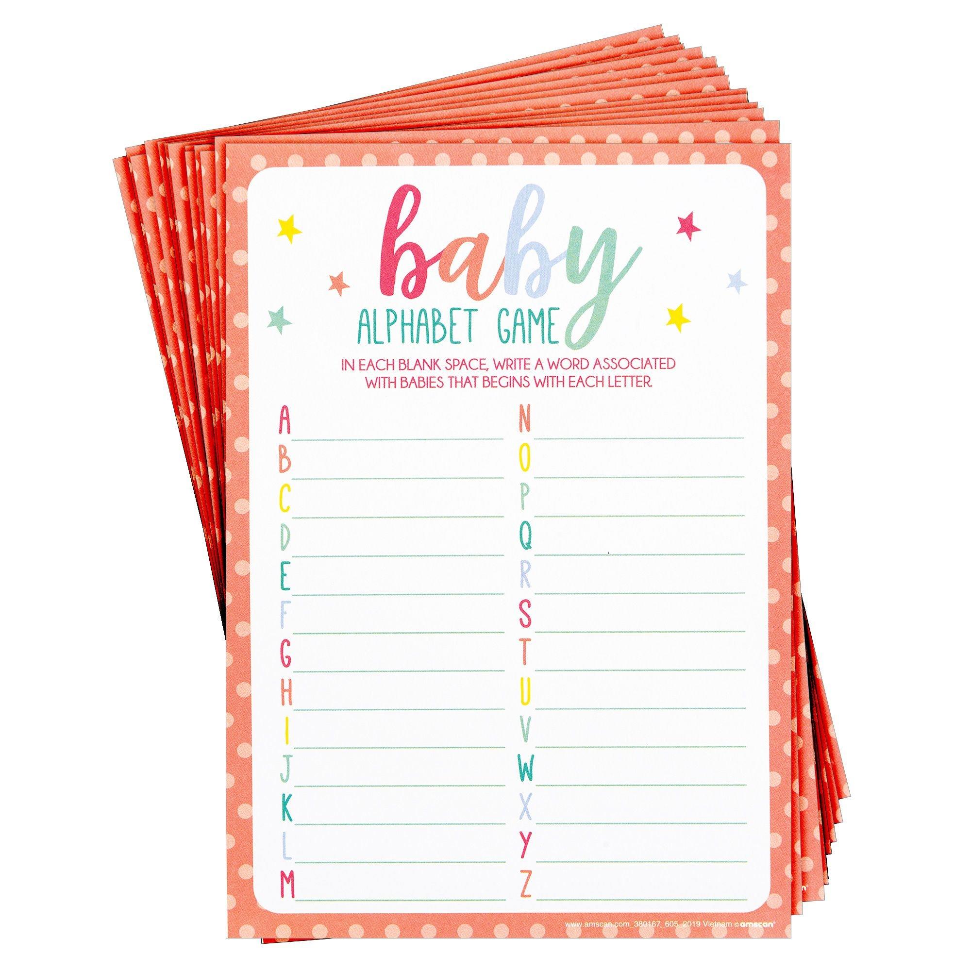 Pastel Stars Bingo Baby Shower Game cocogarage.jp