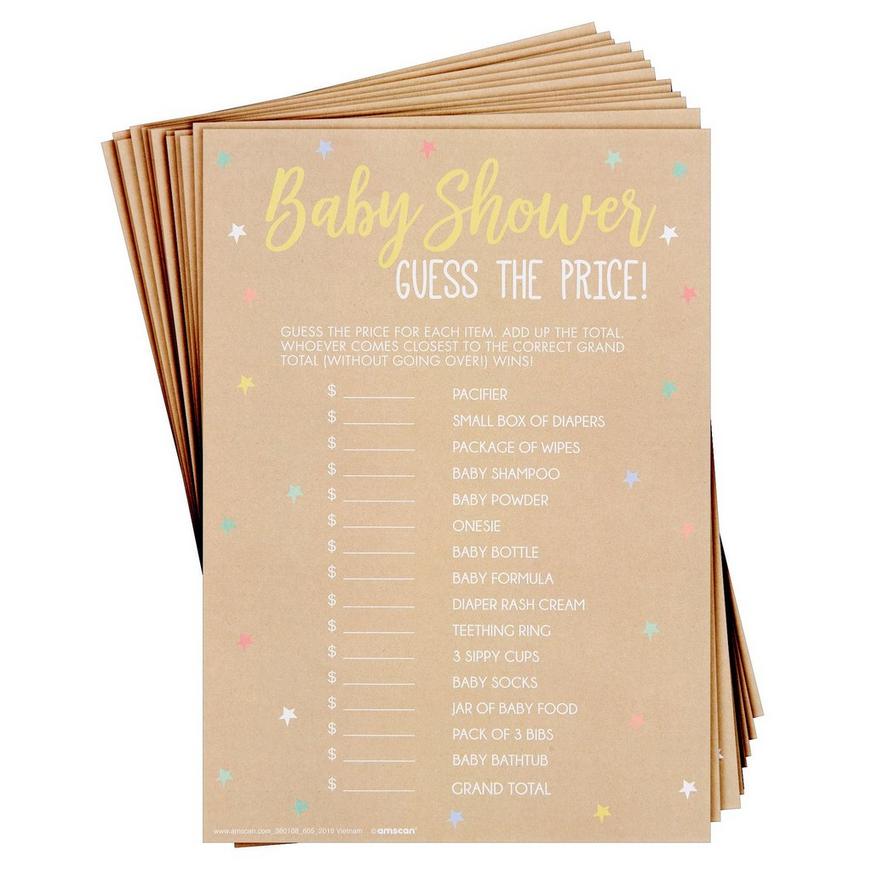 Kraft & Star Guess the Price Baby Shower Game