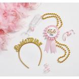 Gold & Pink Bride Tribe Bachelorette Party Accessories for 6 Guests