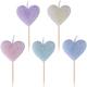 Glitter Pastel Heart Birthday Toothpick Candles 5ct