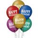 15ct, 12in, Multicolor Happy Dots Birthday Balloons