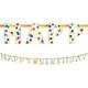Multicolor & Metallic Gold Happy Dots Birthday Letter Banner