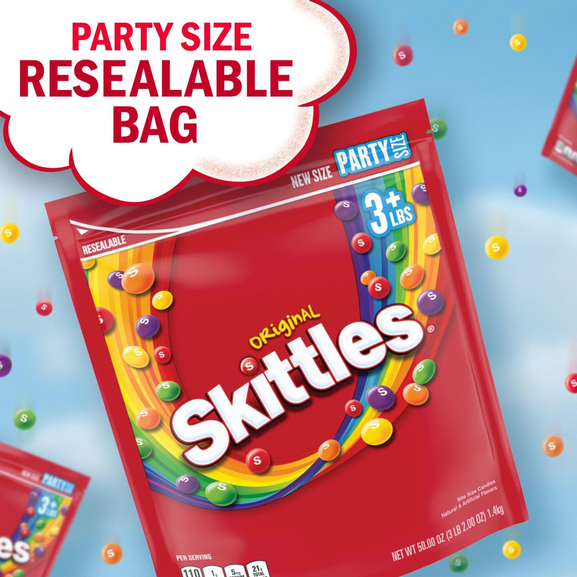 Original Skittles Party Size Resealable Bag, 50oz, 1,377pc