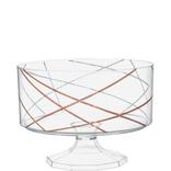 Metallic Rose Gold Abstract Lines Clear Plastic Trifle Container, 40oz