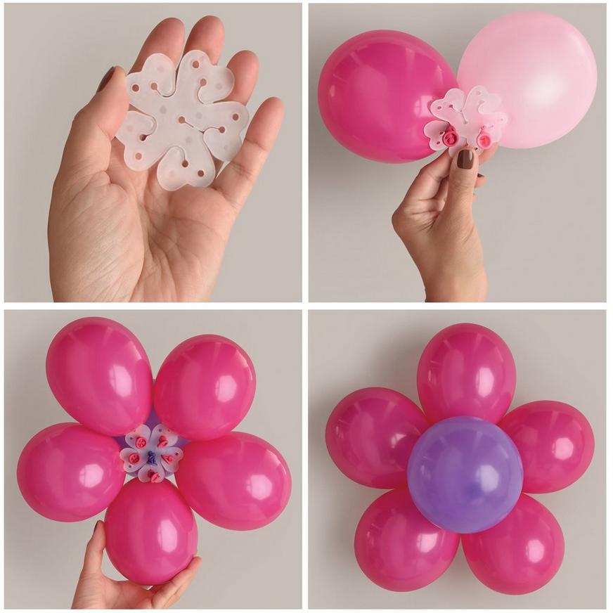 20pcs Plastic Balloon Flower Clips Ties Balloon Holder Clip Decor Accessories 