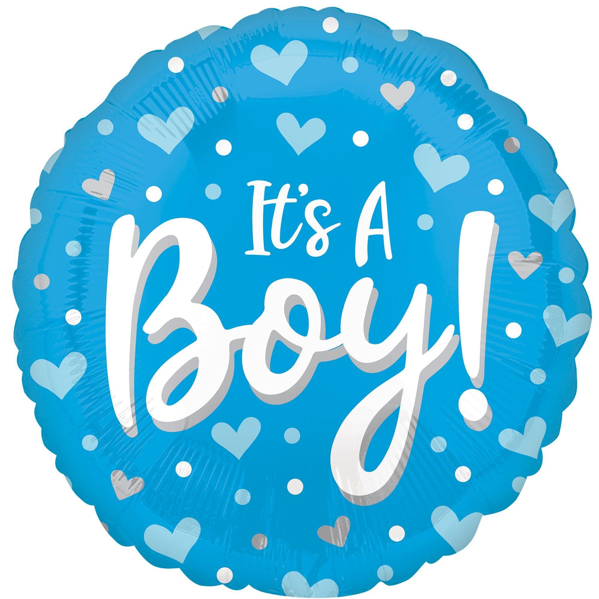 Blue Hearts & Dots It's A Boy Balloon, 18in