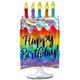 Giant Iridescent Happy Birthday Cake Balloon, 30in