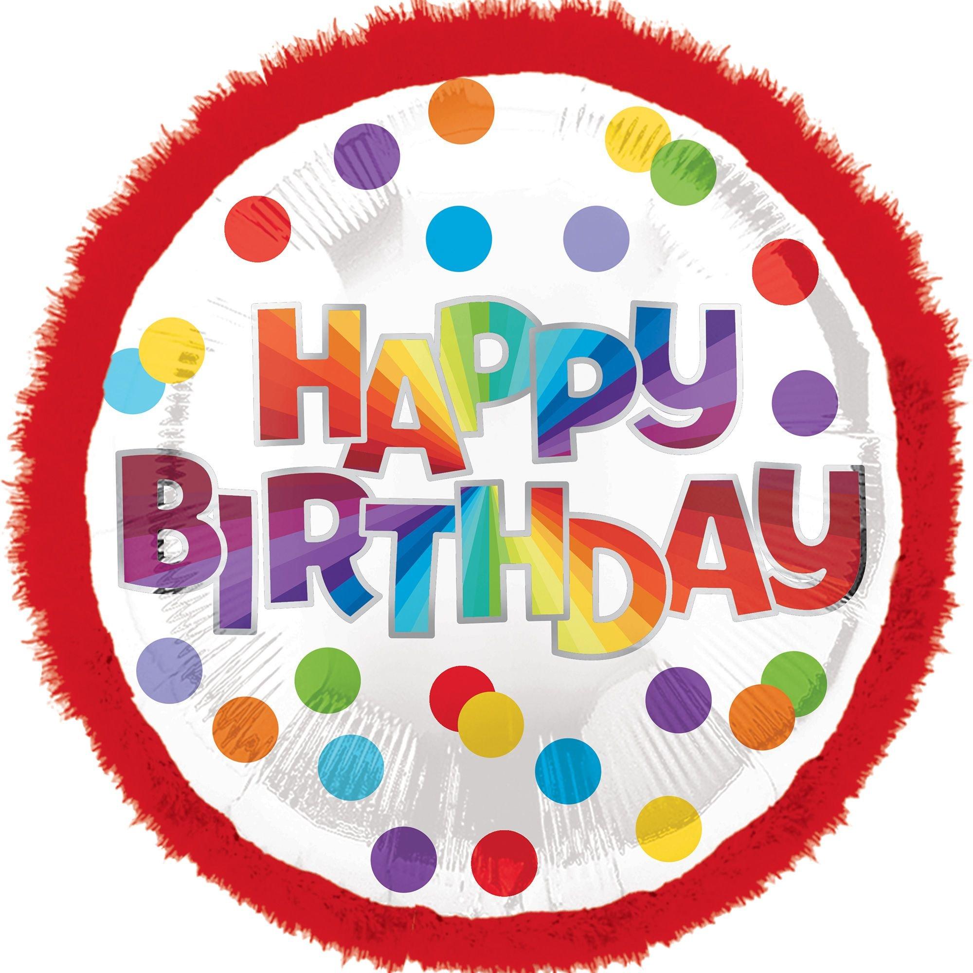 Happy Birthday Balloons Party City Giant Red Boa Rainbow Happy Birthday Balloon, 28In | Party City