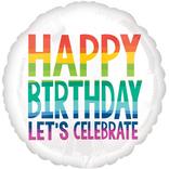 Rainbow Wish Happy Birthday Balloon, 18in