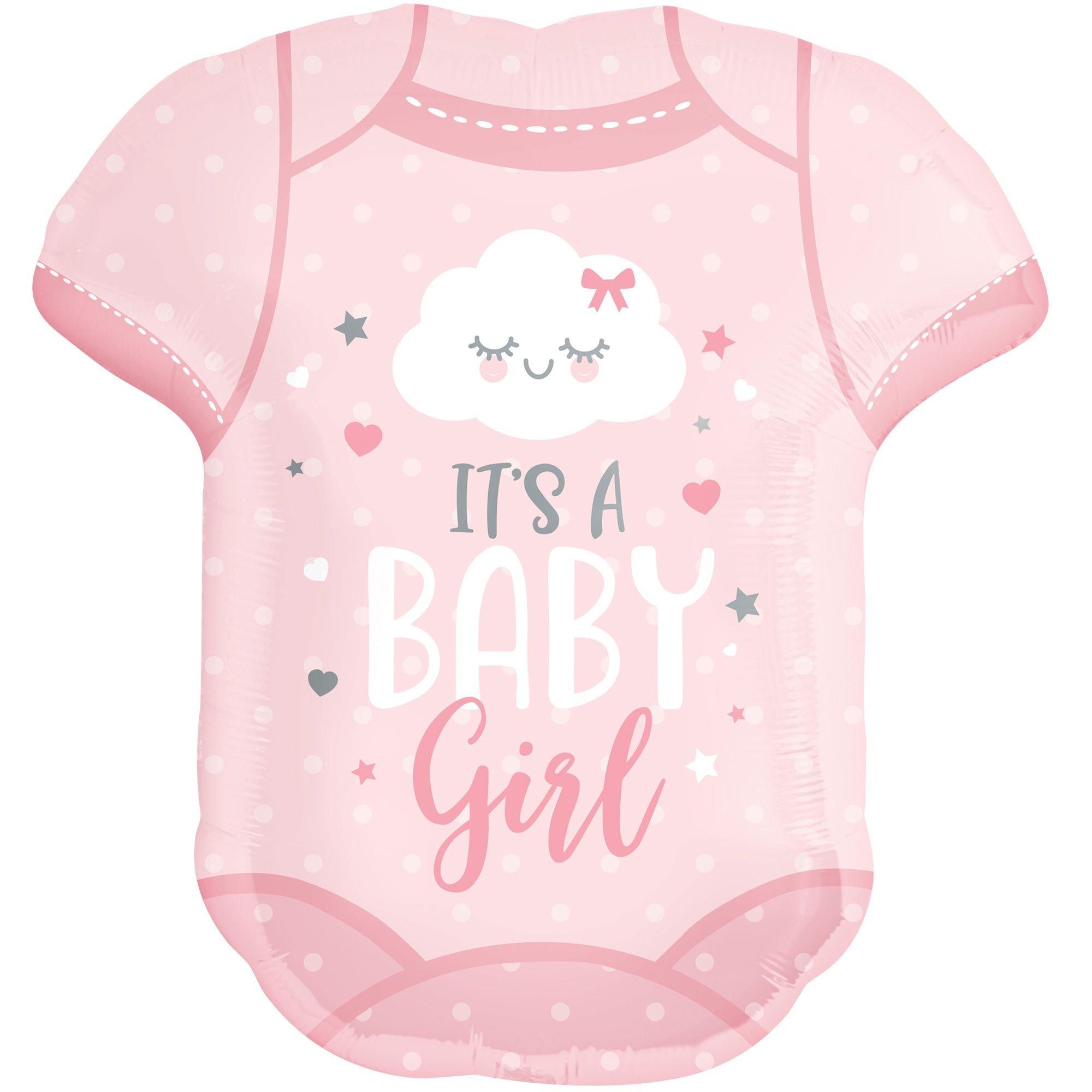 Pink It's A Baby Girl Bodysuit Balloon, 24in