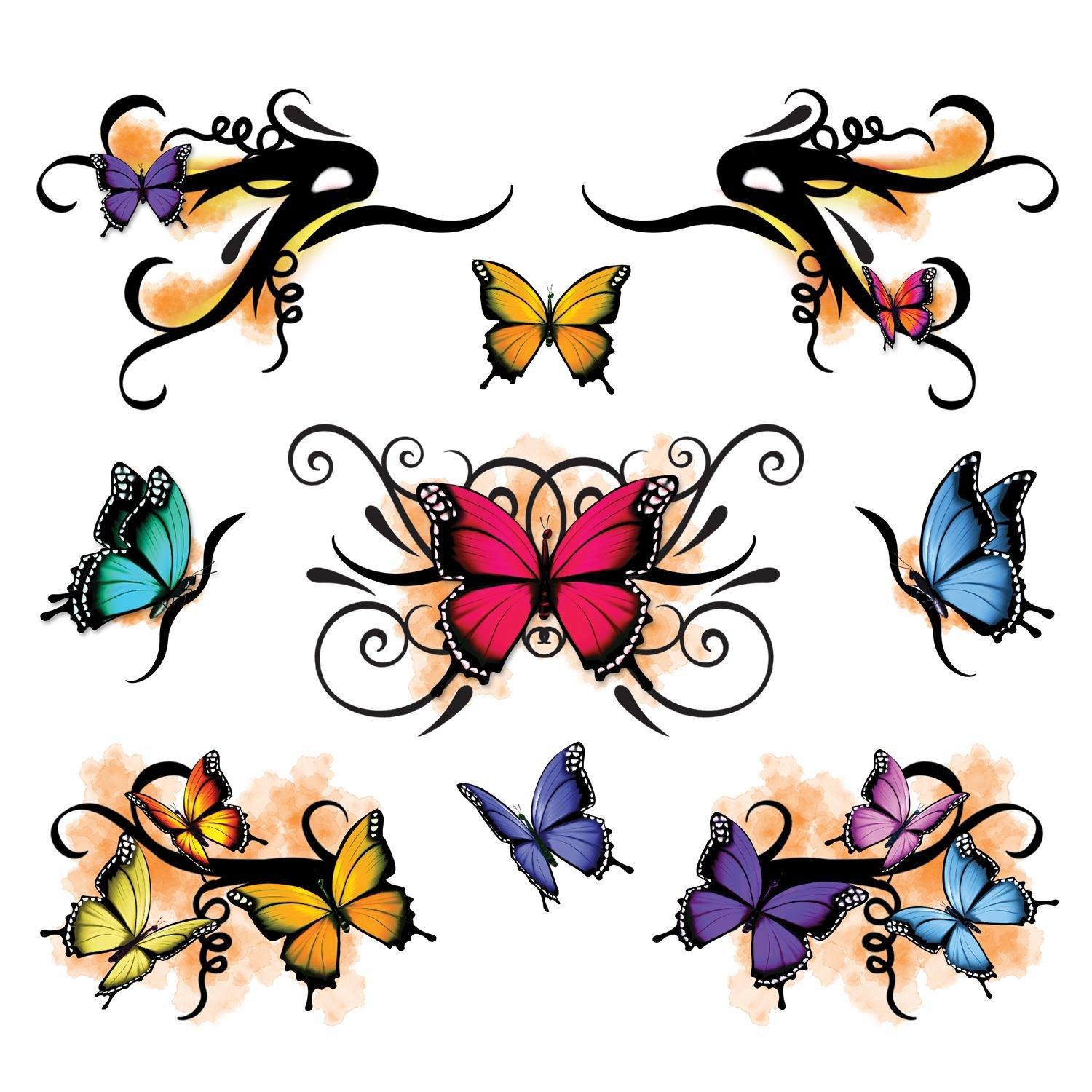 3D Monarch Butterfly Face Tattoo Kit 30pc Party City