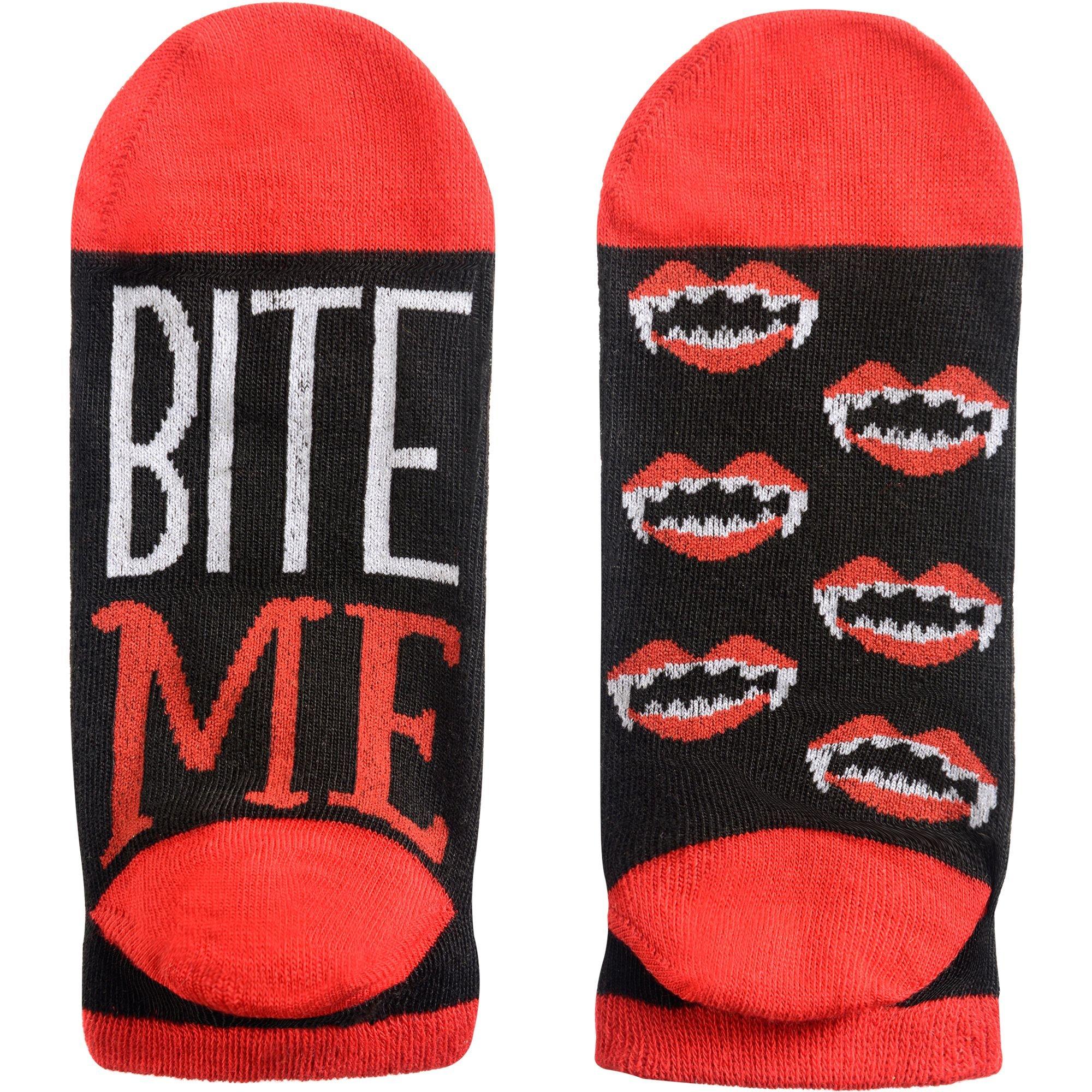 Bite Me No Show Socks Adult One Size Vampire Dracula