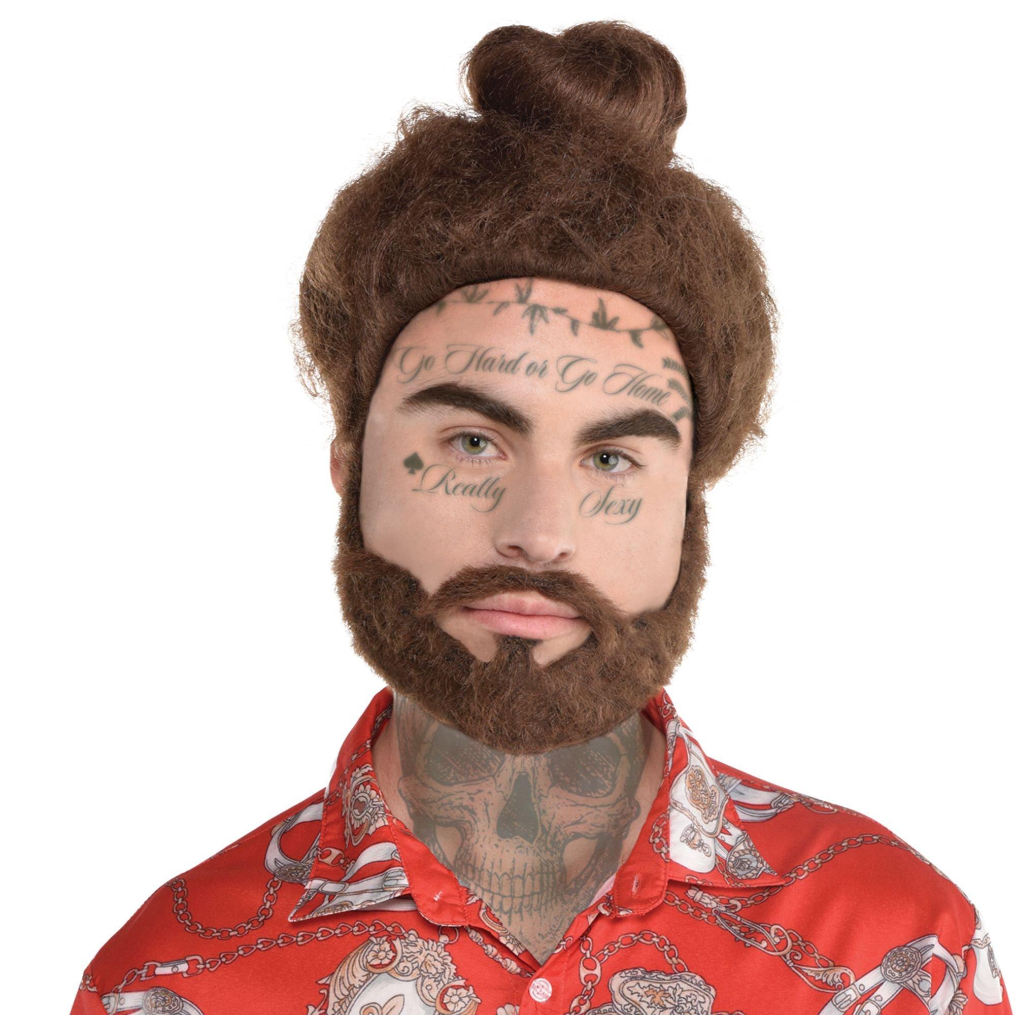 Man bun shop wig halloween