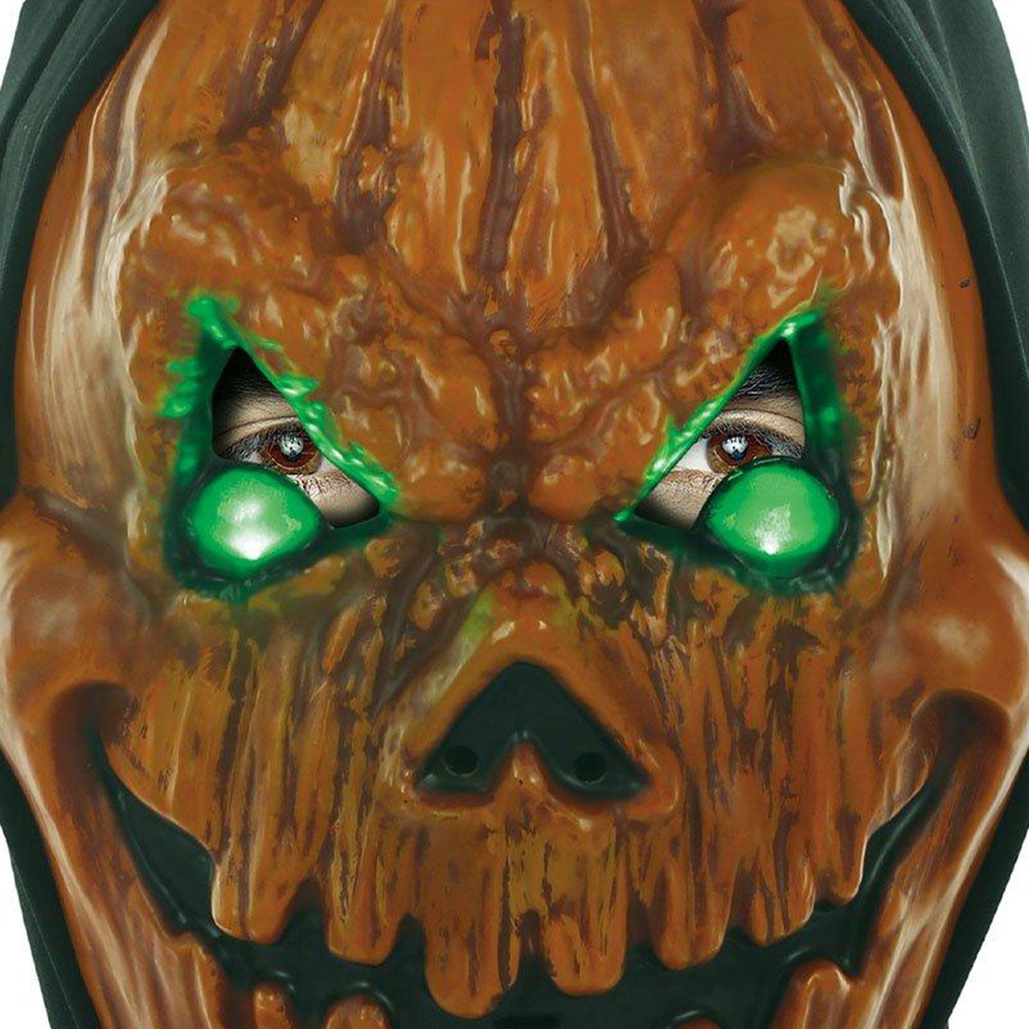 Light-Up Evil Eyes Jack-o'-Lantern Face Mask