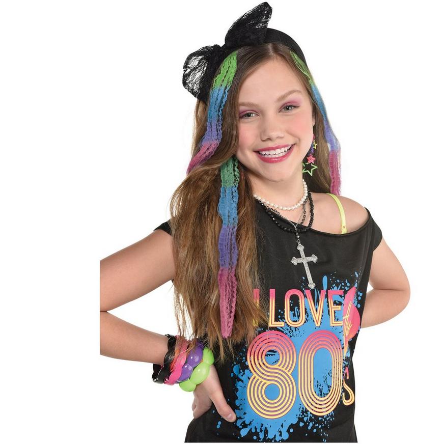 Neon Wave 80s Crimped Hair Extensions, 4ct | Party City