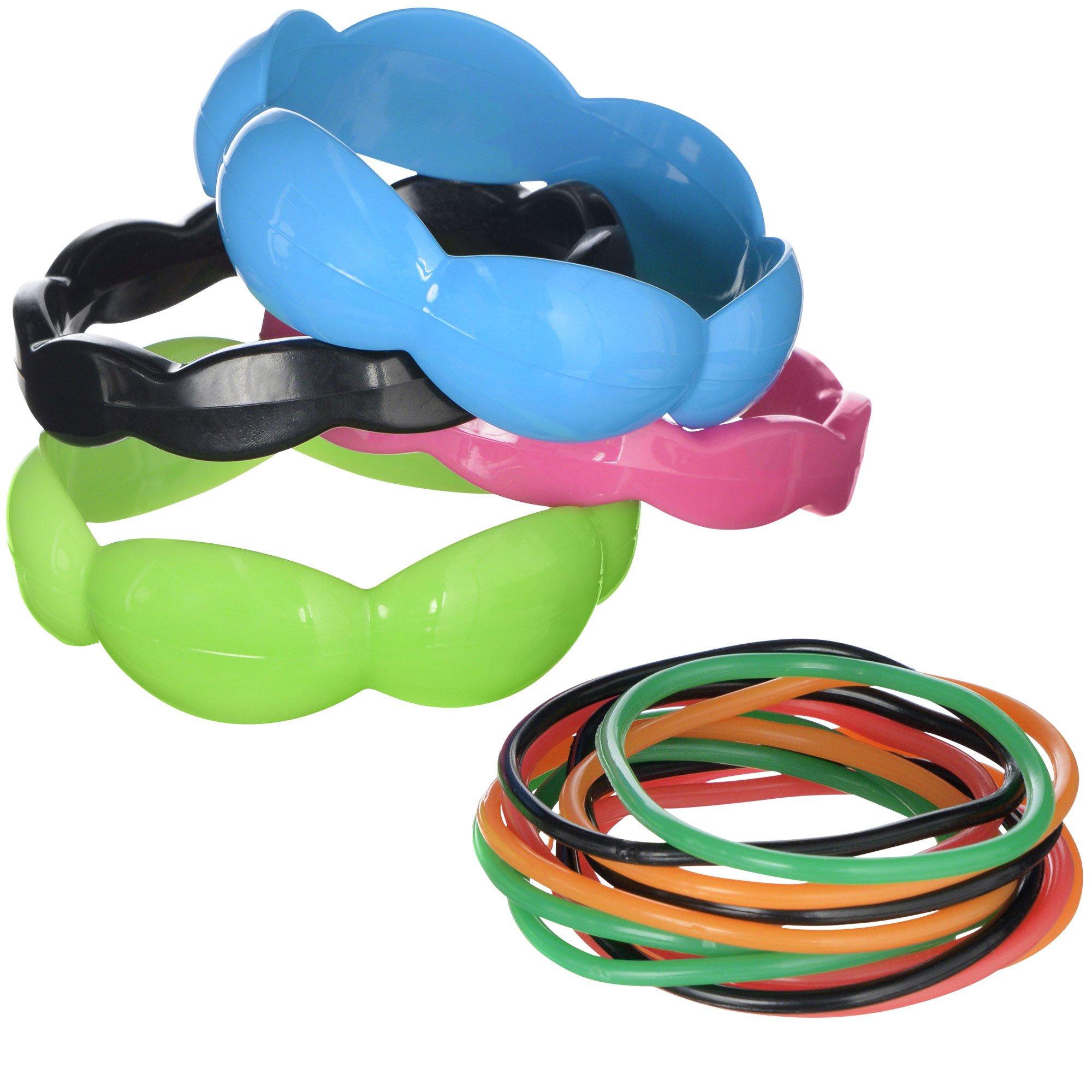 50 Pieces Glowing Silicone Jelly Bracelet 80's Hair Band