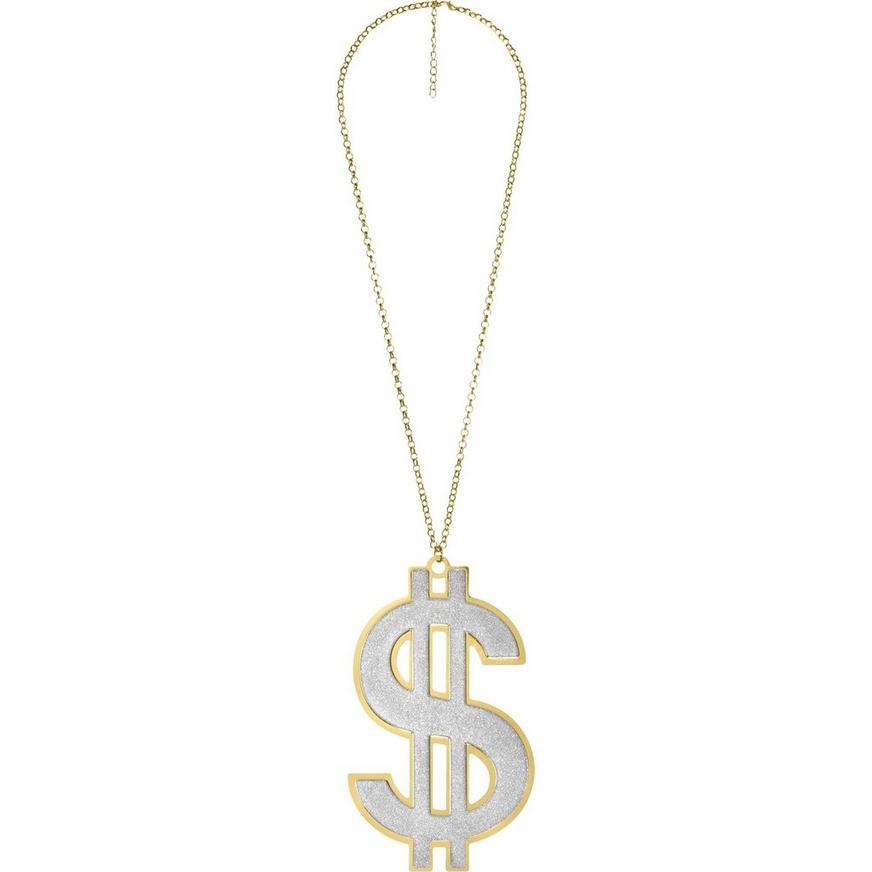 Glitter Super Dollar Sign Necklace