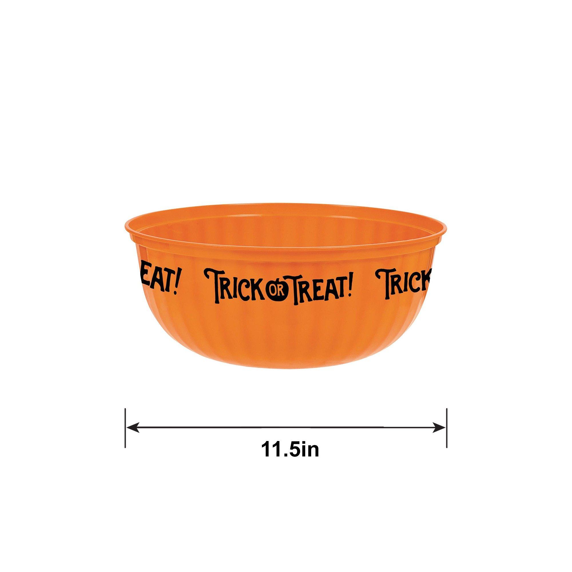 Orange Trick-or-Treat Plastic Serving Bowl