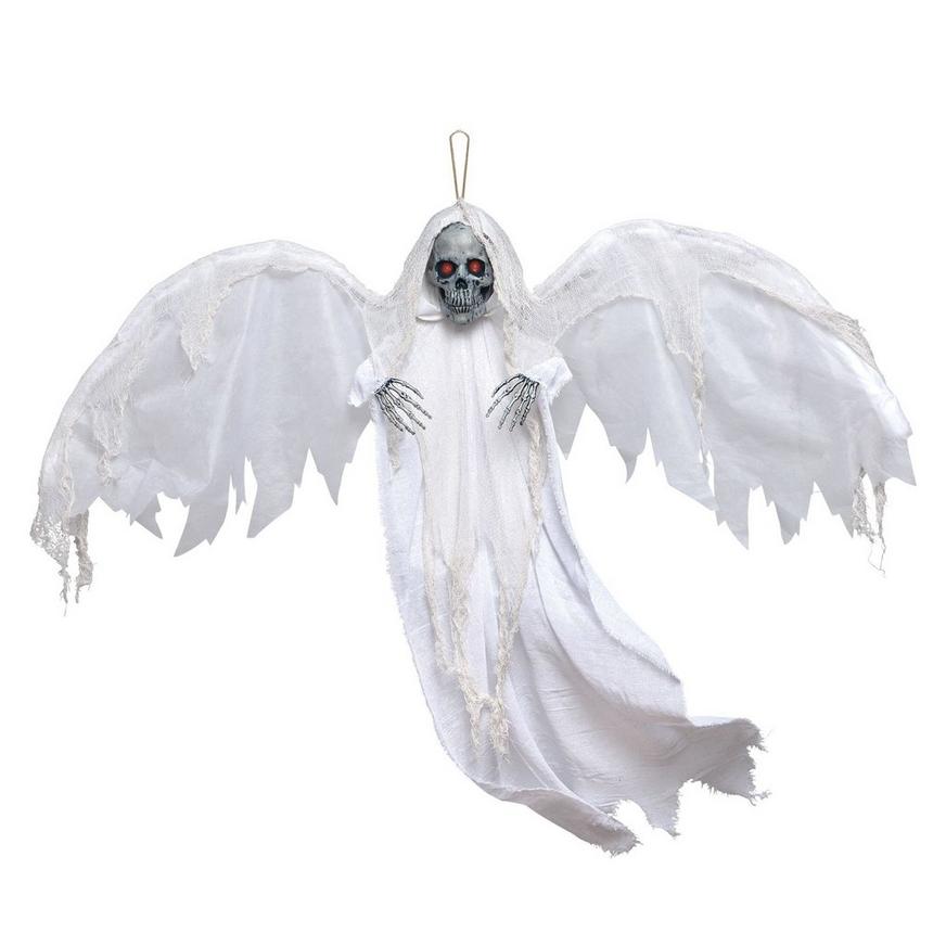 Light-Up White Winged Reaper Decoration
