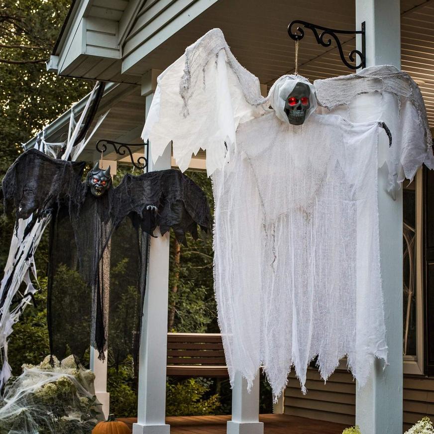 Light-Up White Winged Reaper Decoration