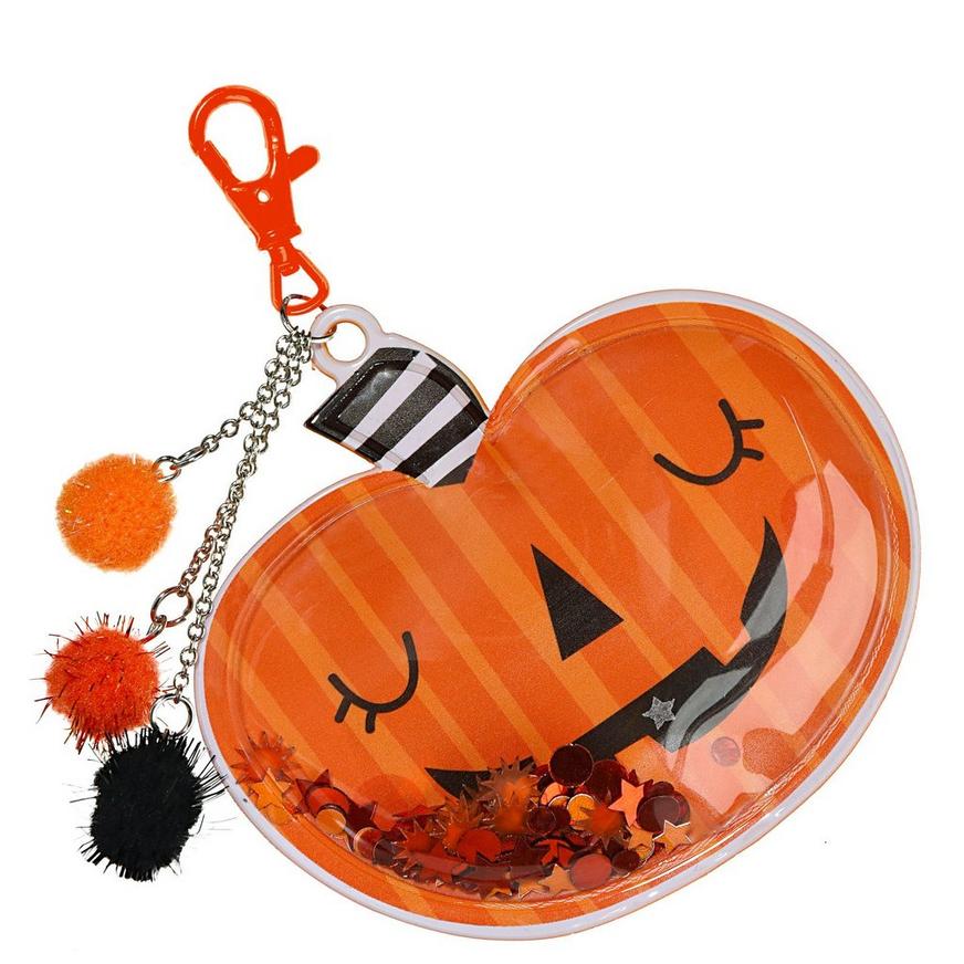 Clip-On Pom-Pom Pumpkin Keychain