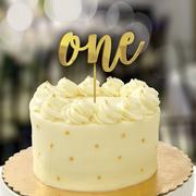 Mirrored Gold 1st Birthday Cake Topper