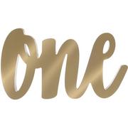 Gold One 1st Birthday Block Letter Sign
