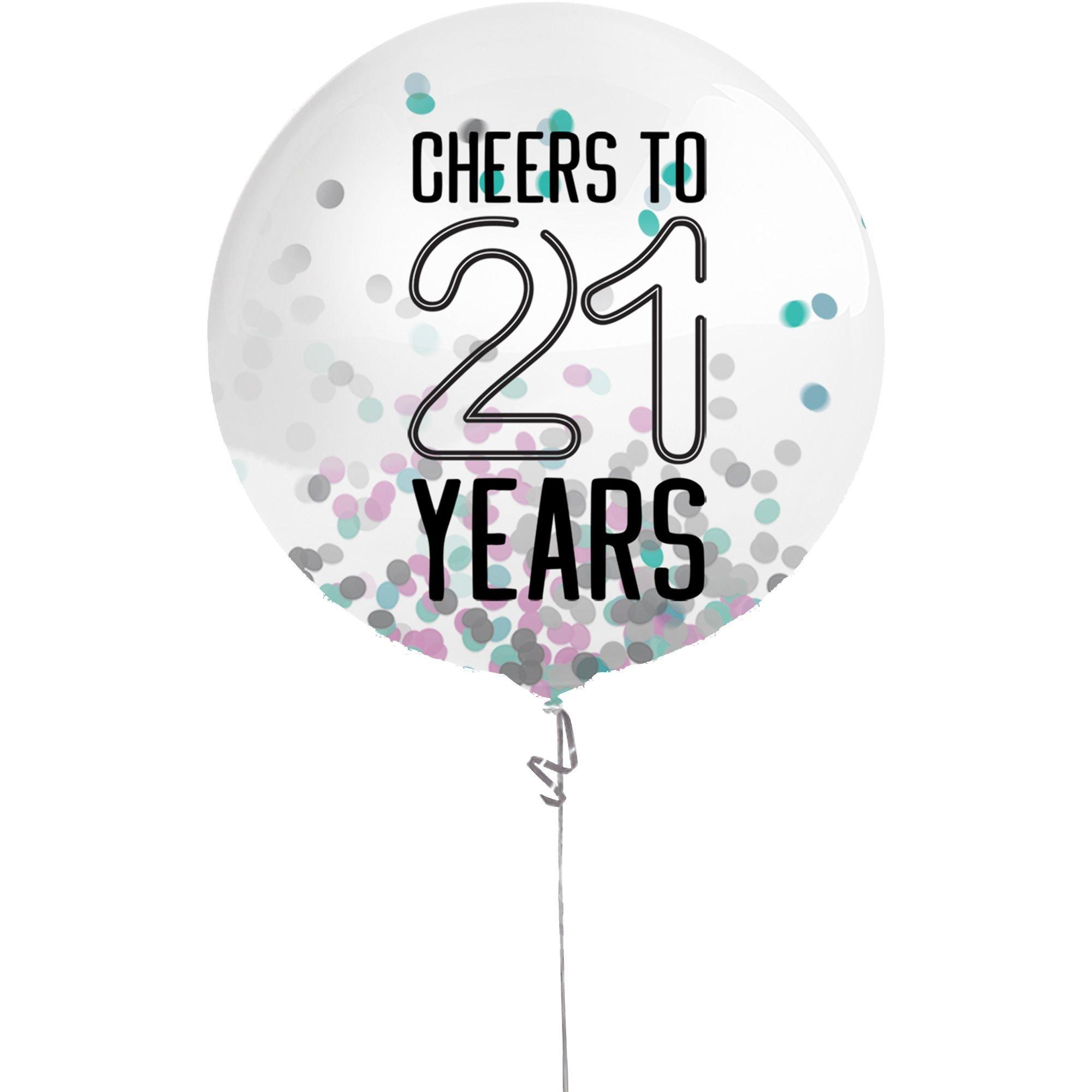 Finally 21 Birthday Confetti Balloon, 24in