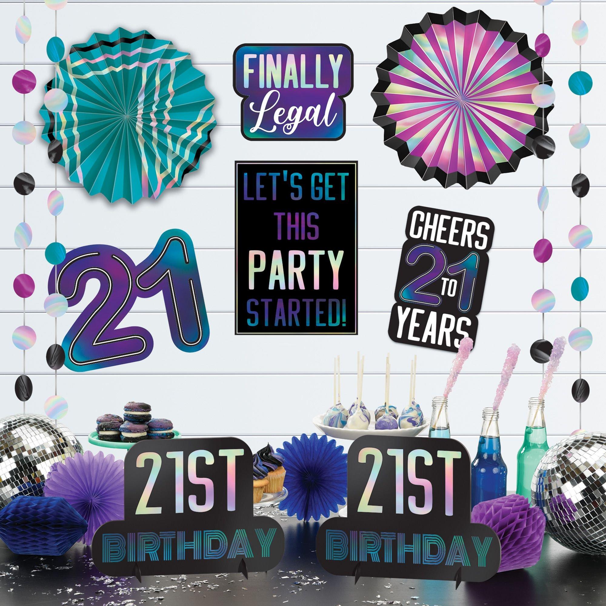 Finally 21 Birthday Room Decorating Kit, 12pc | Party City