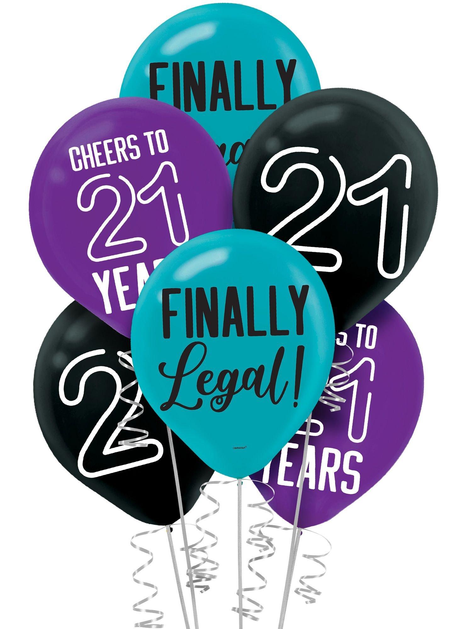 Hello 21 and Champagne Glass Silver Foil Design Balloons for 21st Birthday  Party - Bed Bath & Beyond - 31051373