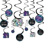 Finally 21 Birthday Swirl Decorations, 12ct