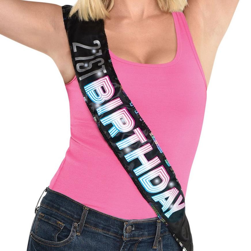 21st Birthday Sash Novelty Gifts LIGHT UP FLASHING 21 Today Party Decorations 