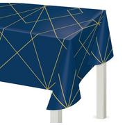 Navy & Gold Geode Plastic Table Cover