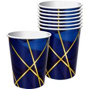 Navy & Gold Geode Paper Cups 8ct