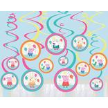 Peppa Pig Confetti Party Swirl Decorations 12ct