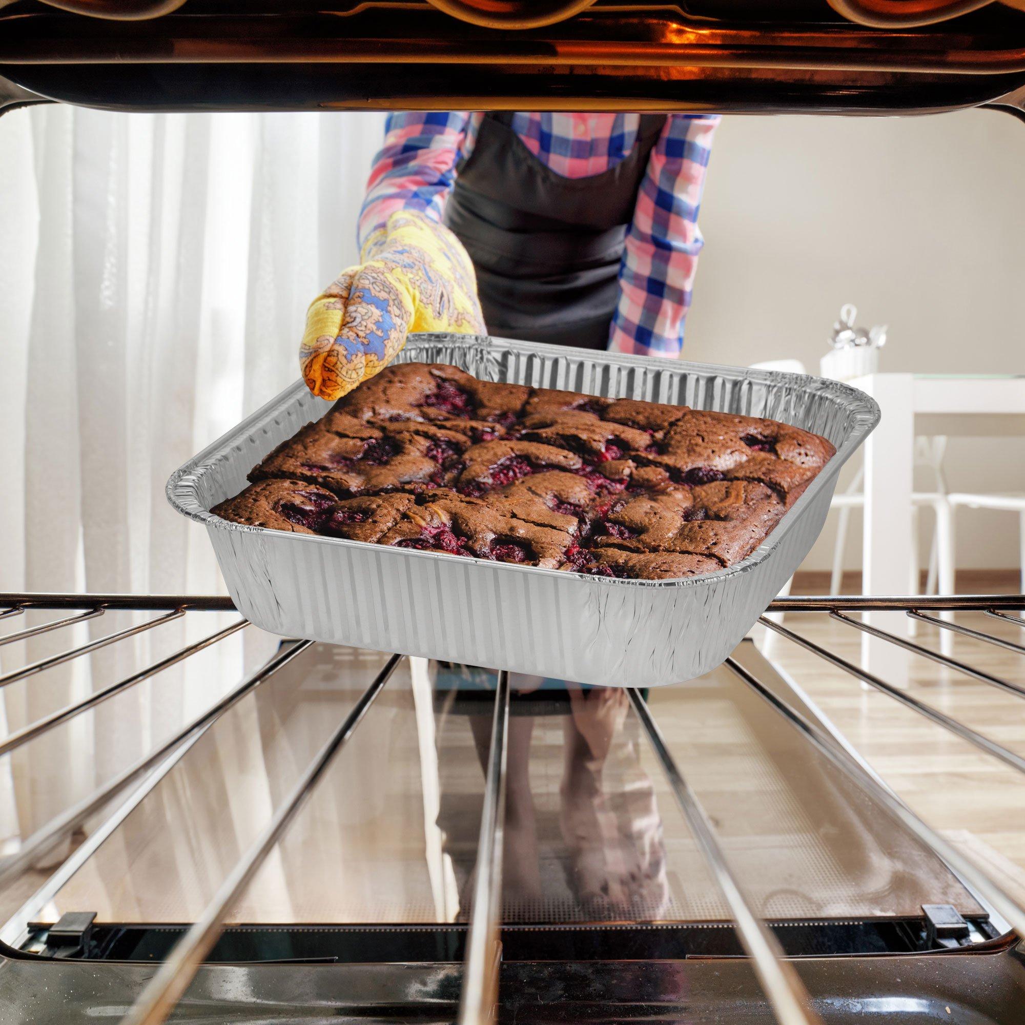 Reusable Square Aluminum Pans with Board Lids, 9in, 10ct