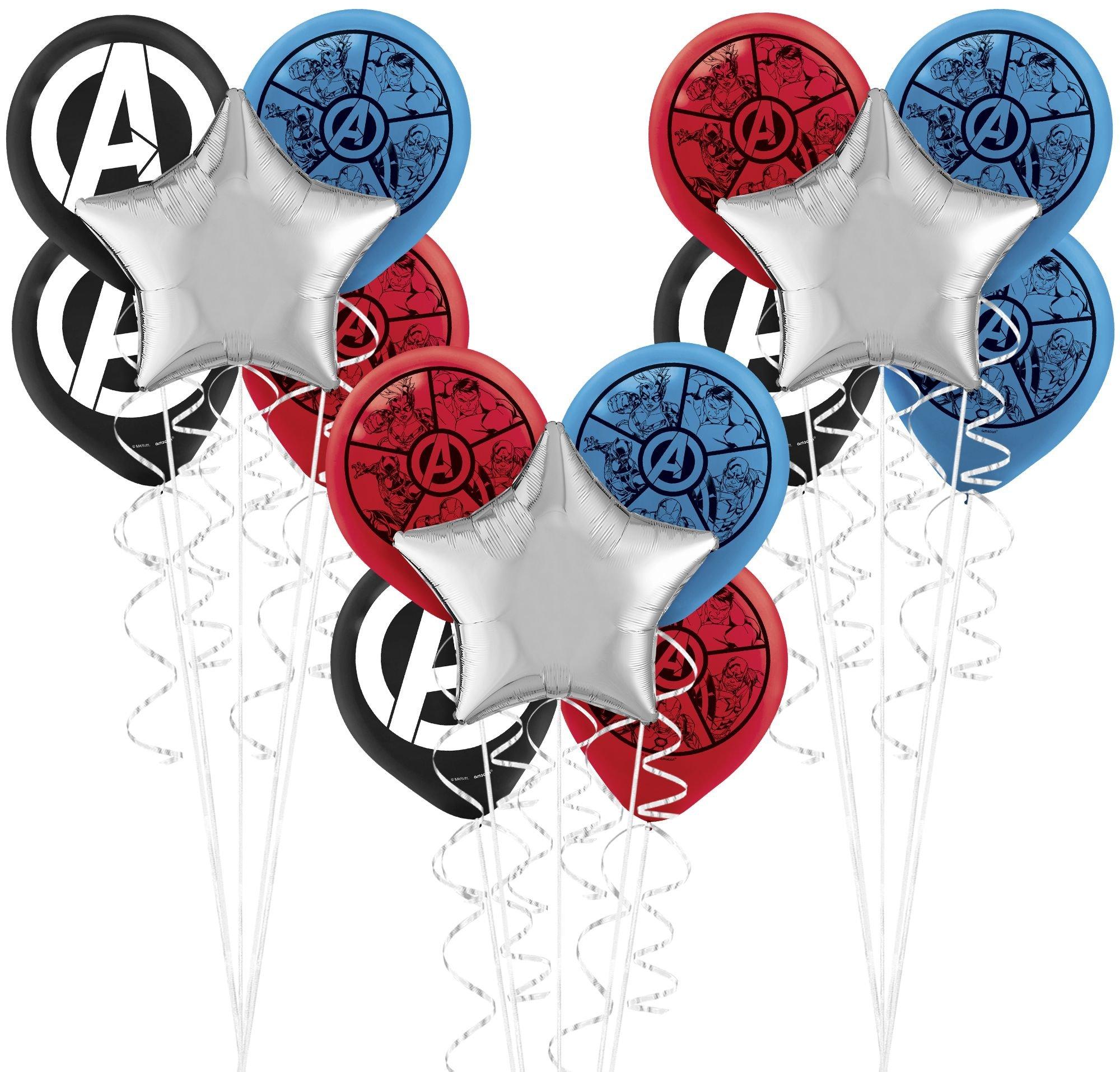 Marvel Powers Unite Balloon Bouquet Supplies Pack - Kit Includes Themed Latex Balloons & Star Foil Balloons