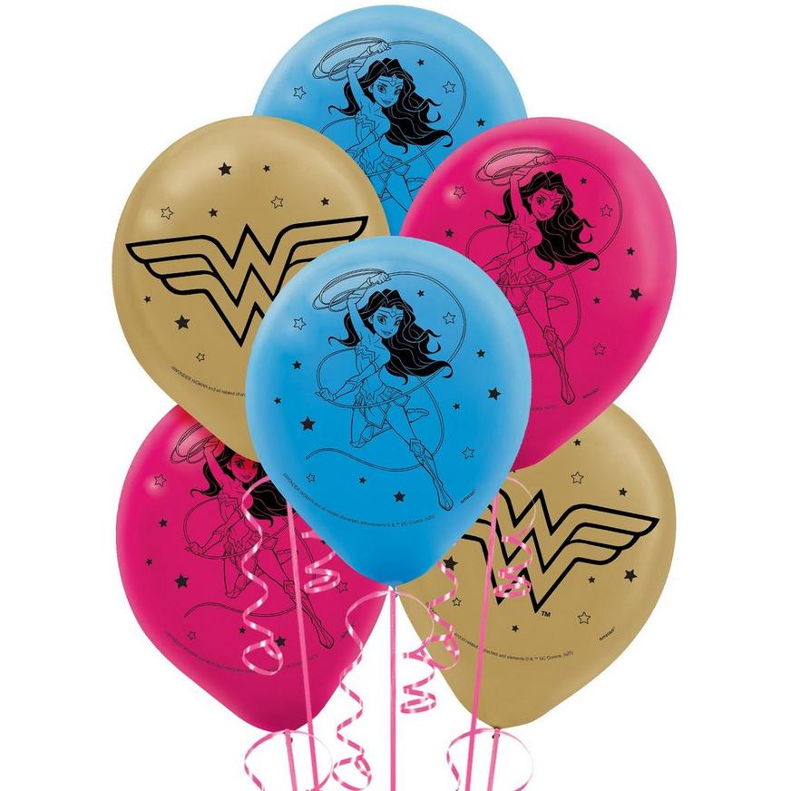 6ct, 12in, Superstar Wonder Woman Balloons