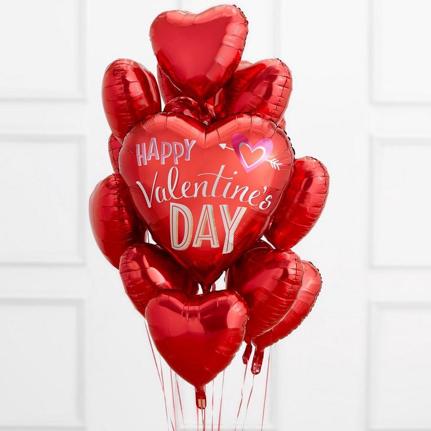 Valentine's Day Red Heart Balloon Bouquet