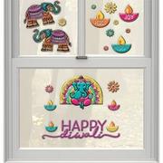 Embossed Diwali Window Decorations, 20pc