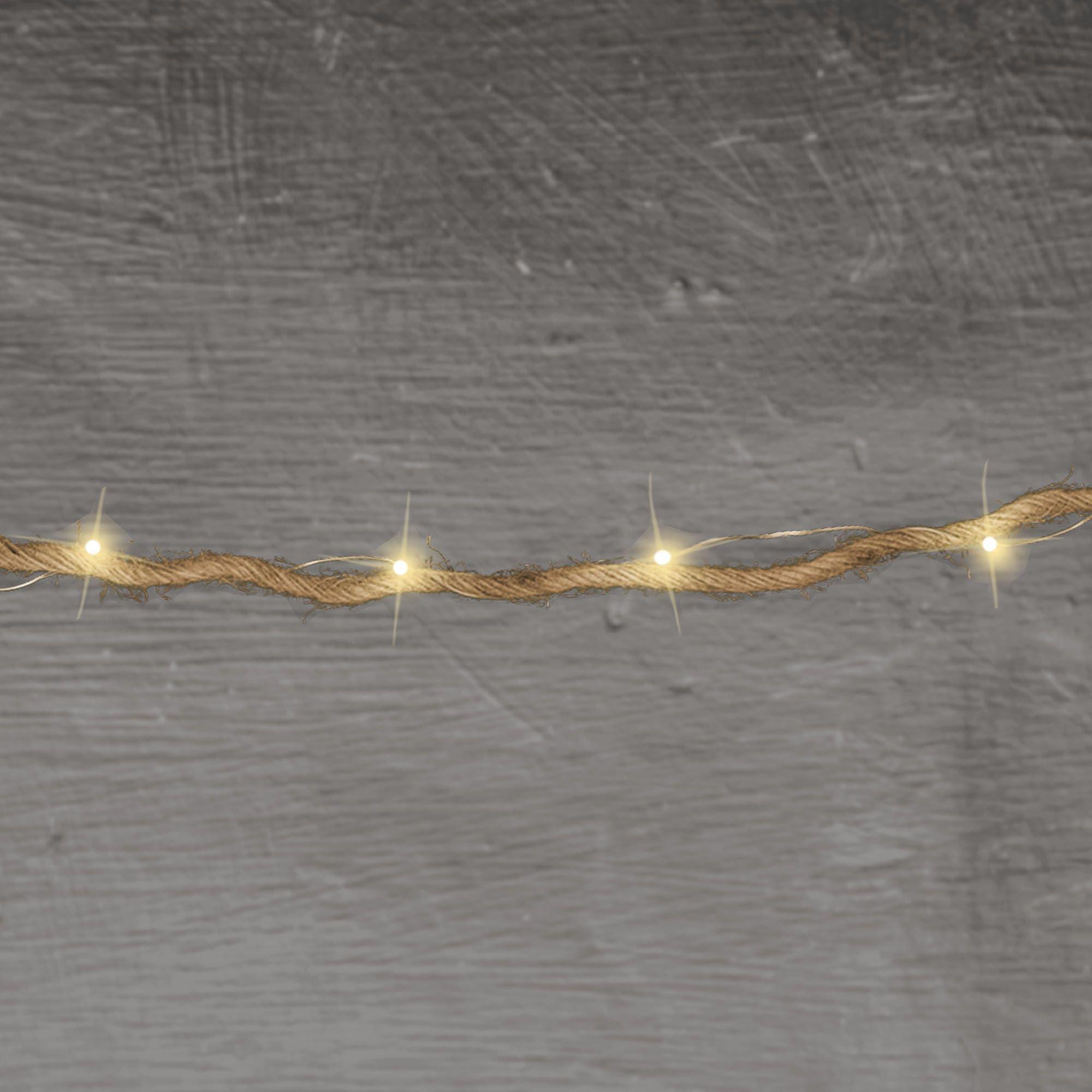 Warm White Rustic LED Rope Light, 10.3ft