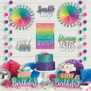 Prismatic Sparkle Birthday Room Decorating Kit, 12pc